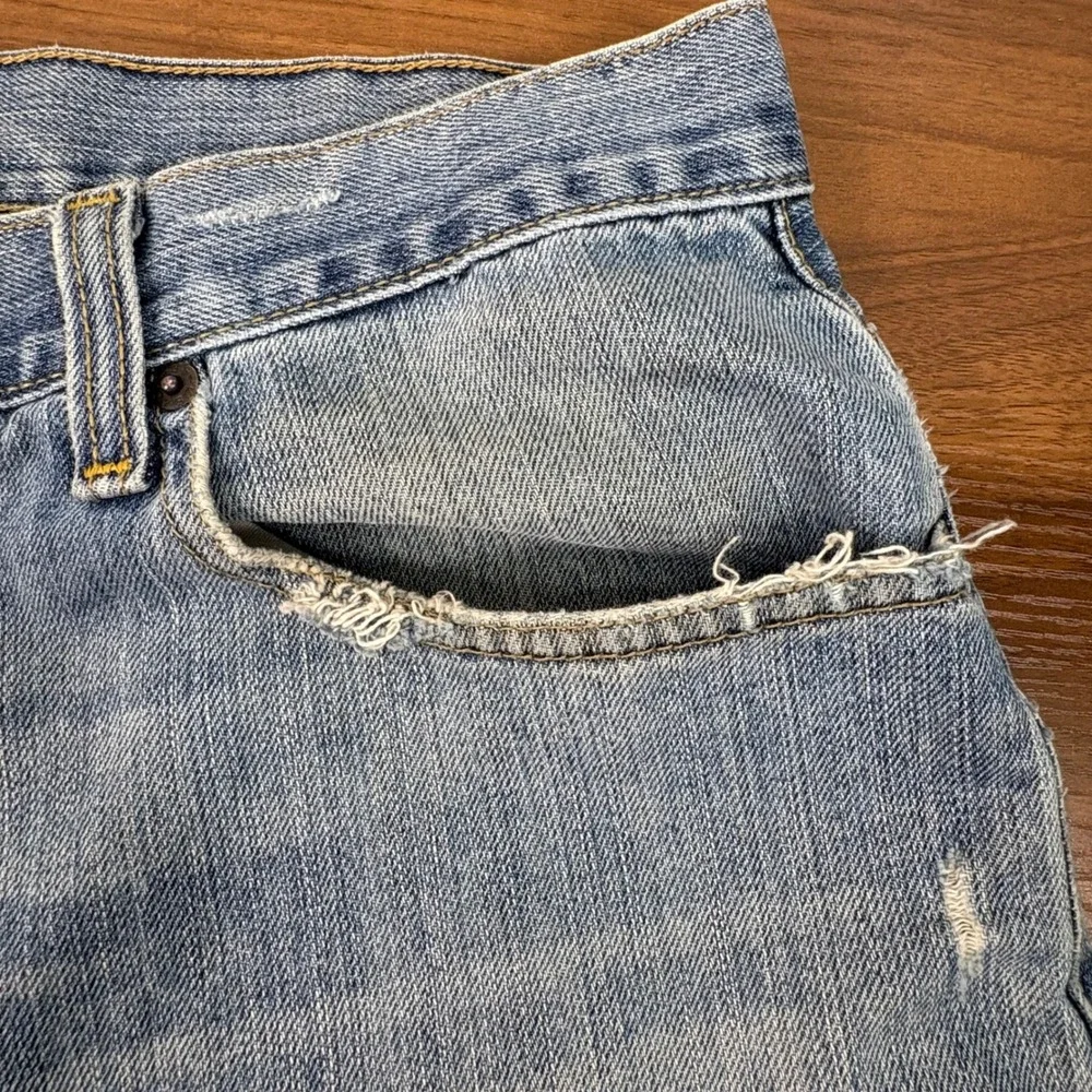 Levis 569 Loose Straight Jeans 38x30 Light Wash Distressed Y2K Rare Blank R Tab